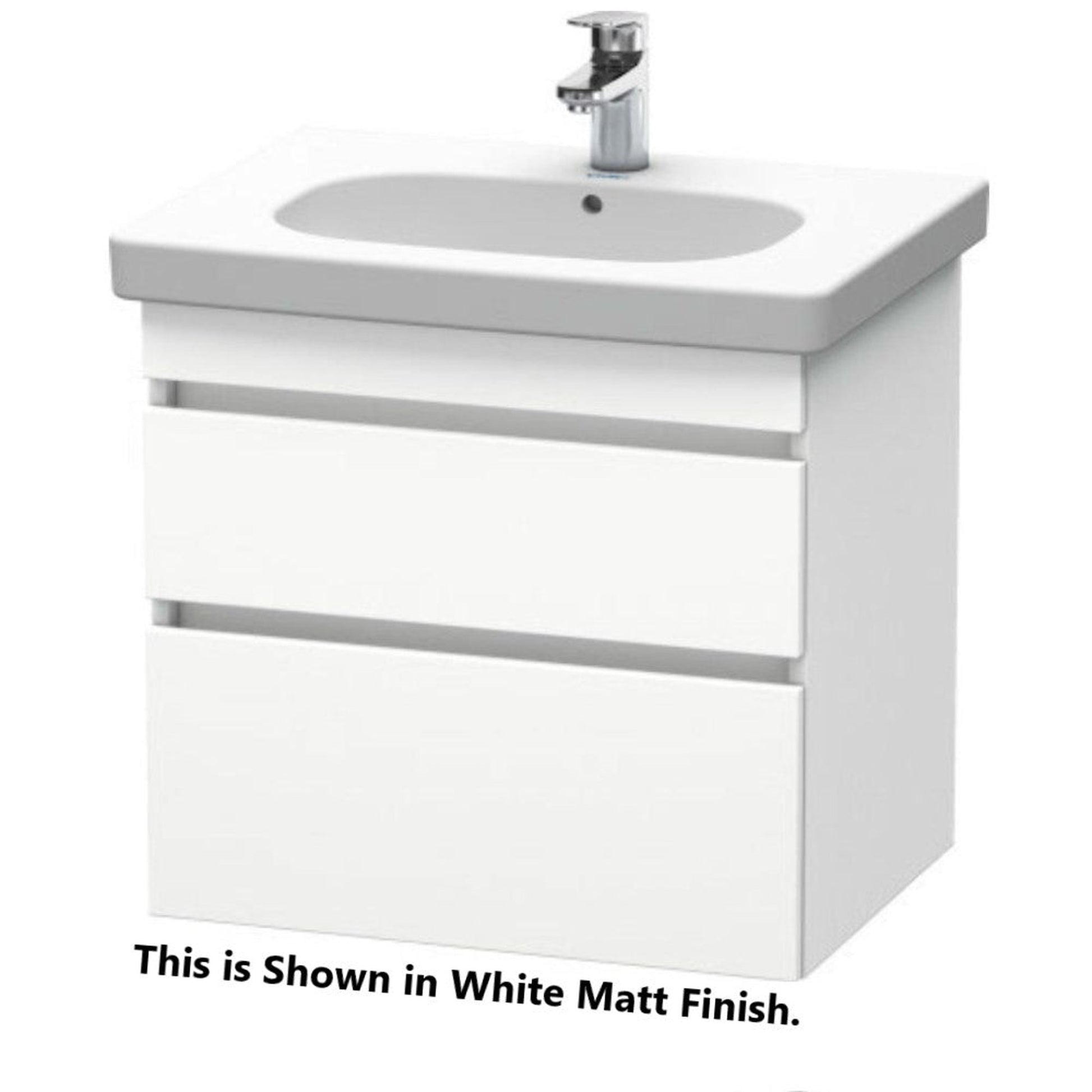 Duravit DuraStyle 24" x 24" x 18" Two Drawer Wall-Mount Vanity Unit in Pine Terra and White (DS648305118)