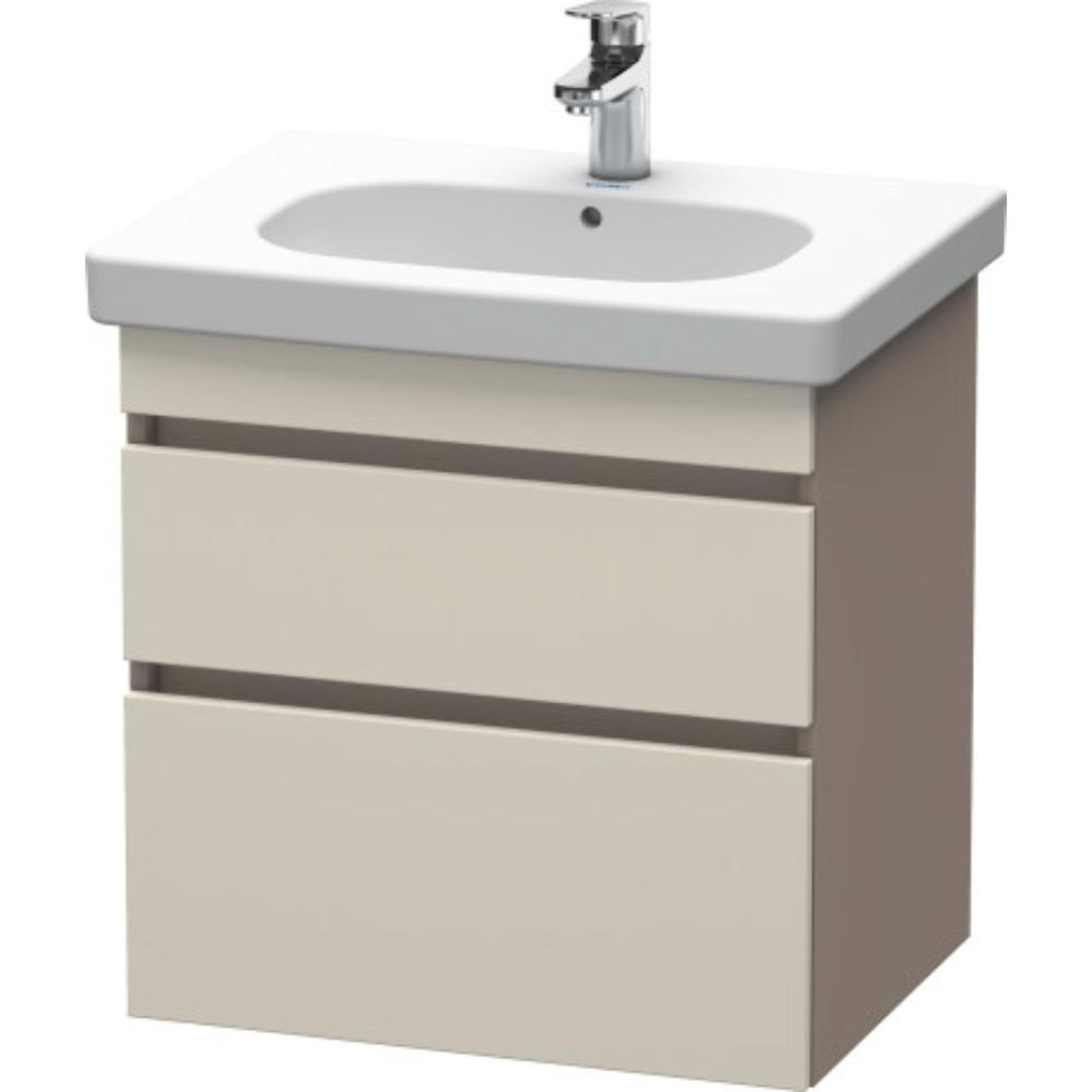 Duravit DuraStyle 24" x 24" x 18" Two Drawer Wall-Mount Vanity Unit in Taupe and Basalt (DS648309143)