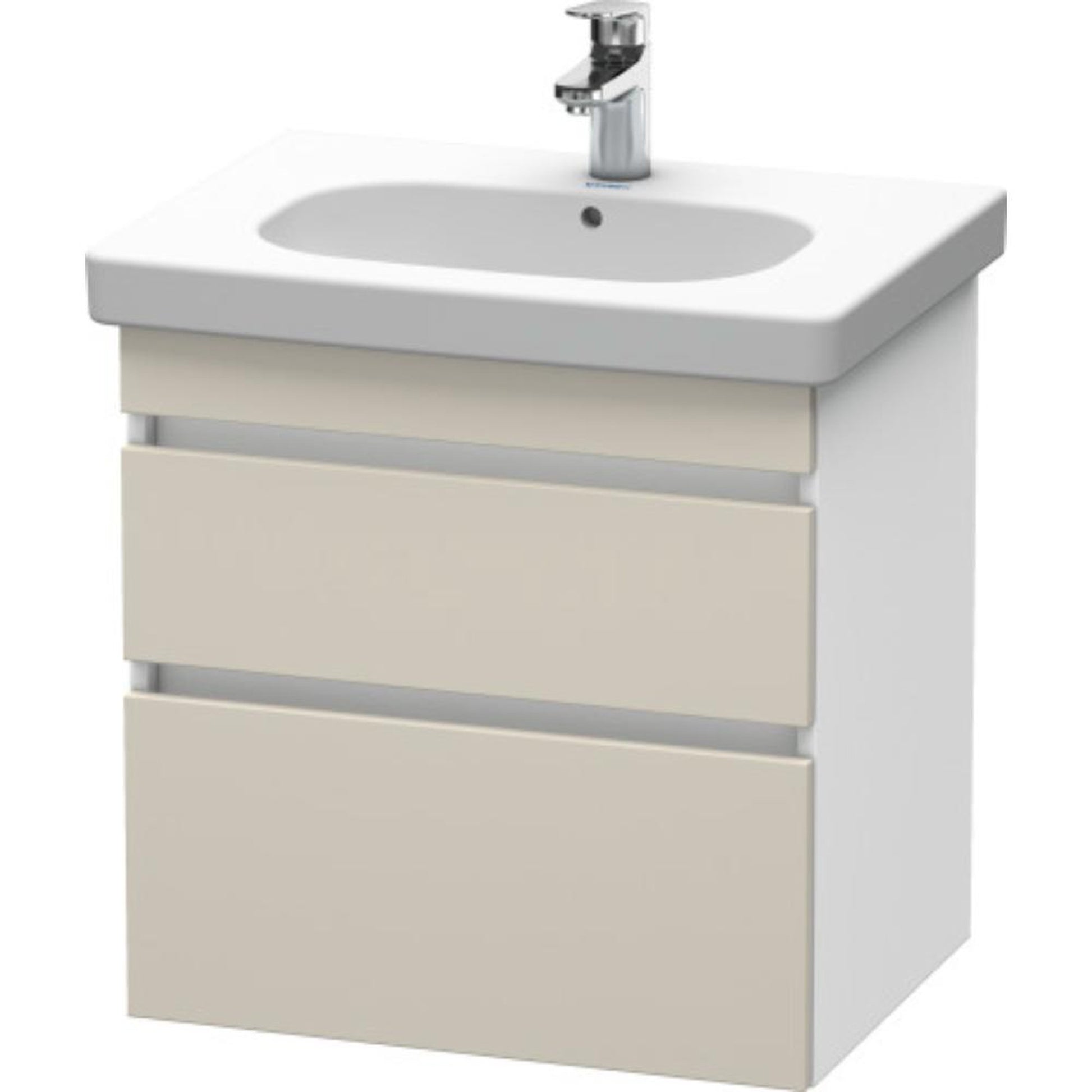 Duravit DuraStyle 24" x 24" x 18" Two Drawer Wall-Mount Vanity Unit in Taupe and White (DS648309118)