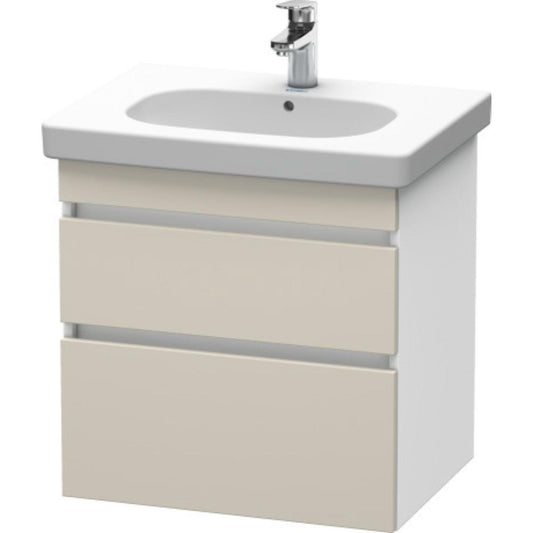 Duravit DuraStyle 24" x 24" x 18" Two Drawer Wall-Mount Vanity Unit in Taupe and White (DS648309118)