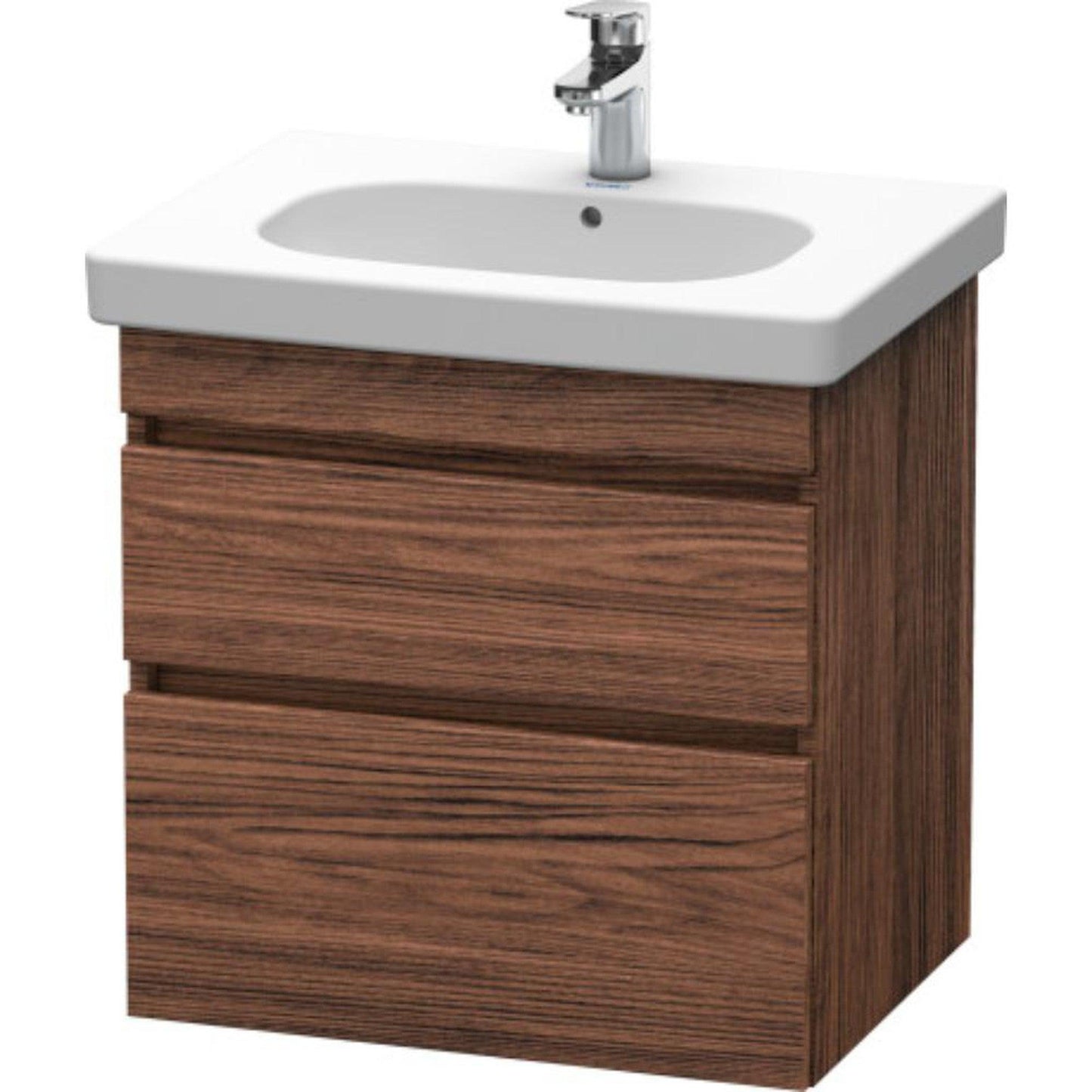 Duravit DuraStyle 24" x 24" x 18" Two Drawer Wall-Mount Vanity Unit in Walnut Dark (DS648302121)
