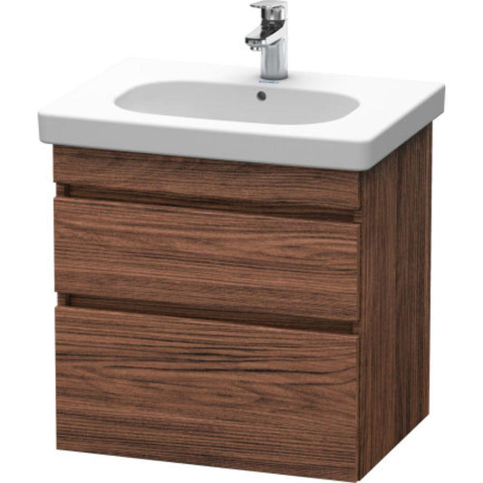 Duravit DuraStyle 24" x 24" x 18" Two Drawer Wall-Mount Vanity Unit in Walnut Dark (DS648302121)