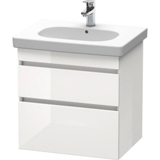 Duravit DuraStyle 24" x 24" x 18" Two Drawer Wall-Mount Vanity Unit in White High Gloss (DS648302222)
