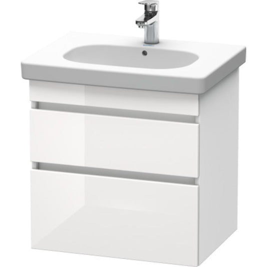 Duravit DuraStyle 24" x 24" x 18" Two Drawer Wall-Mount Vanity Unit in White High Gloss and White Matt (DS648302218)