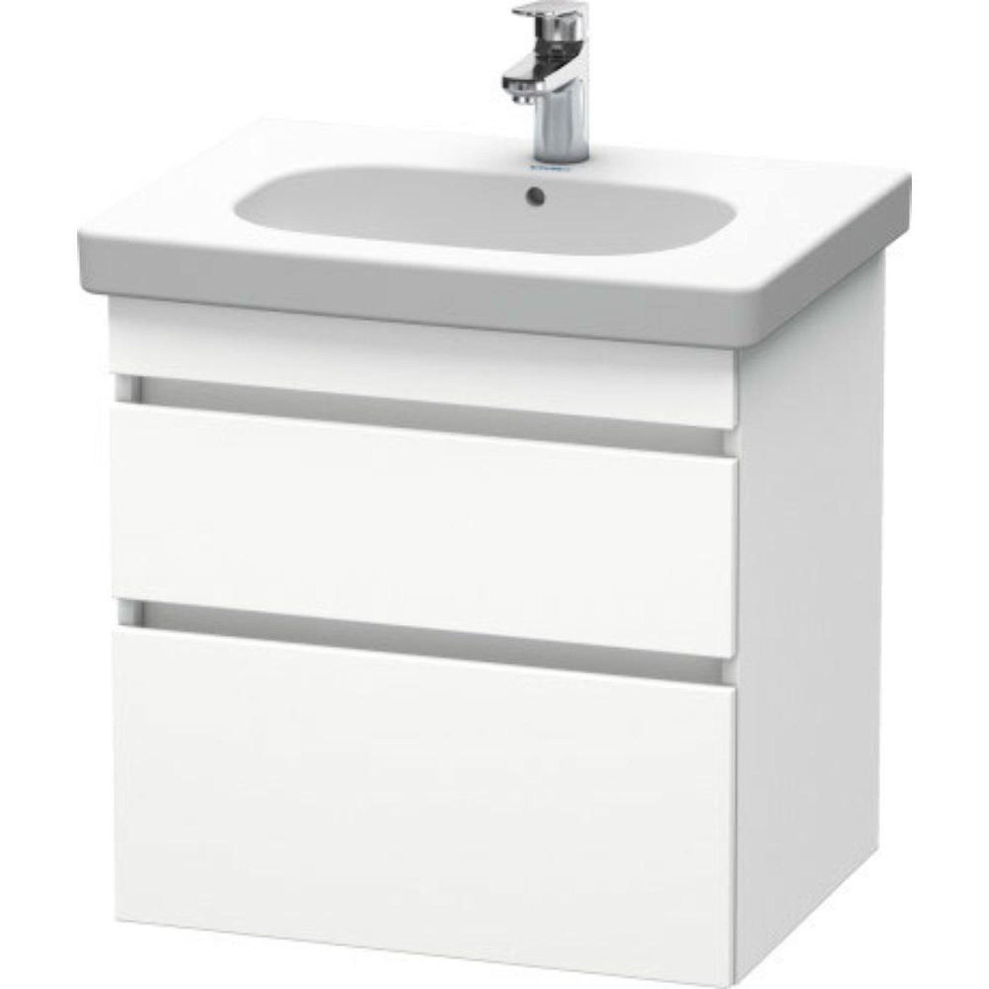 Duravit DuraStyle 24" x 24" x 18" Two Drawer Wall-Mount Vanity Unit in White Matt (DS648301818)