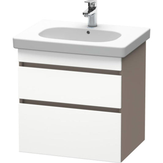 Duravit DuraStyle 24" x 24" x 18" Two Drawer Wall-Mount Vanity Unit in White Matt and Basalt (DS648301843)