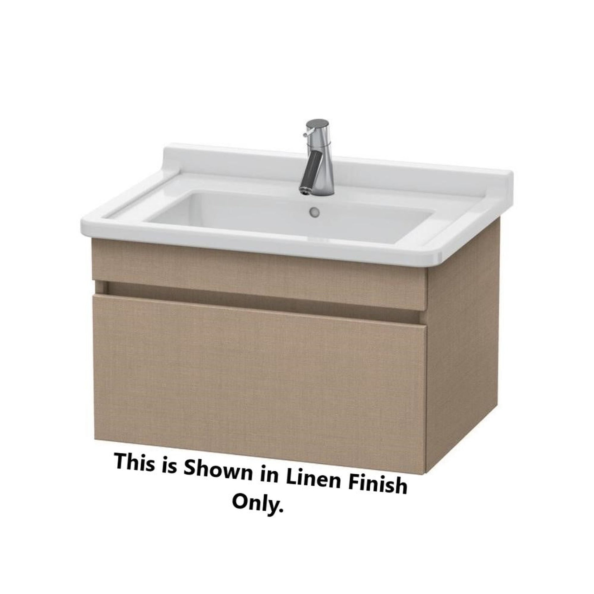 Duravit DuraStyle 26" x 16" x 18" One Drawer Wall-Mount Vanity Unit in Linen and White (DS638707518)