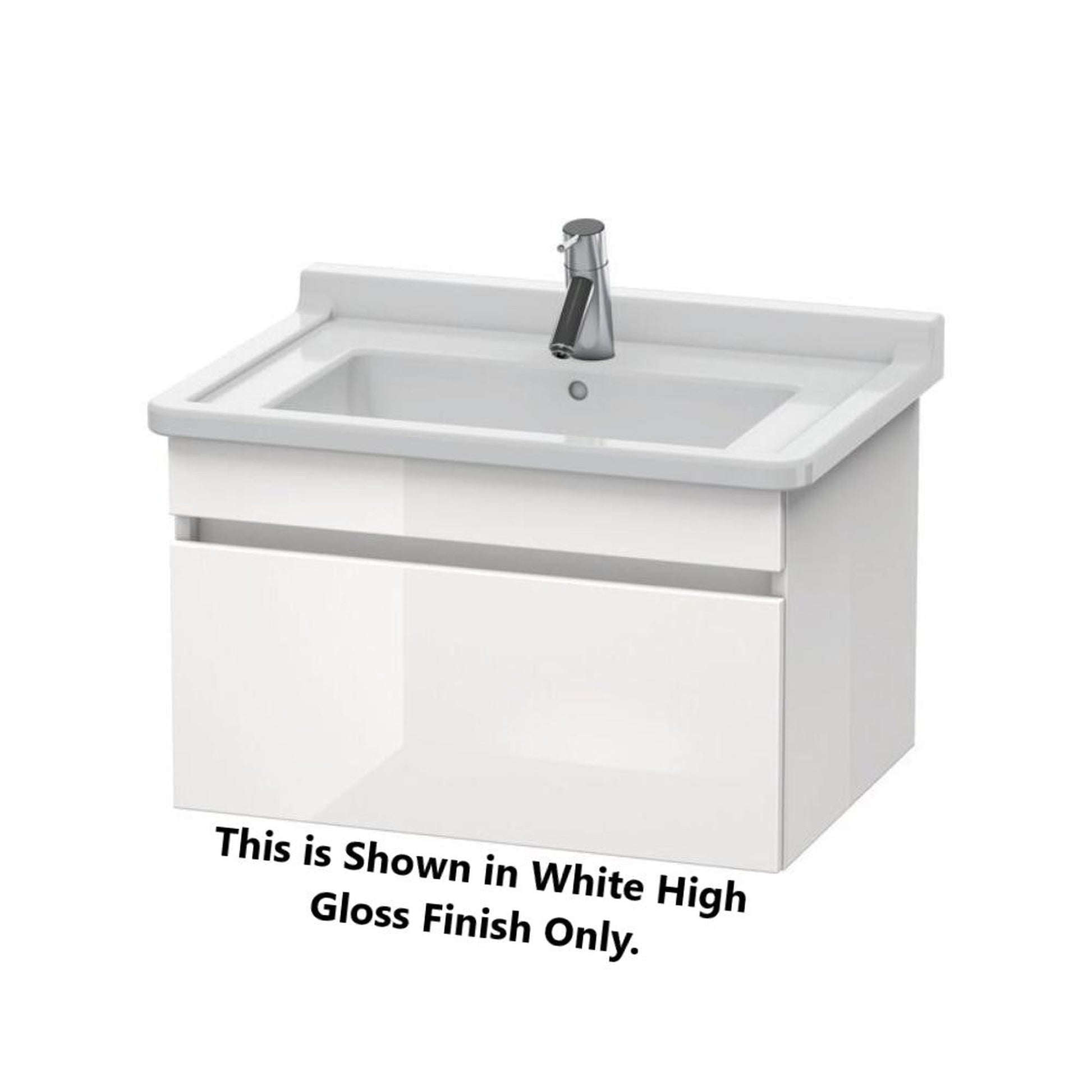 Duravit DuraStyle 26" x 16" x 18" One Drawer Wall-Mount Vanity Unit in White High Gloss and Basalt (DS638702243)