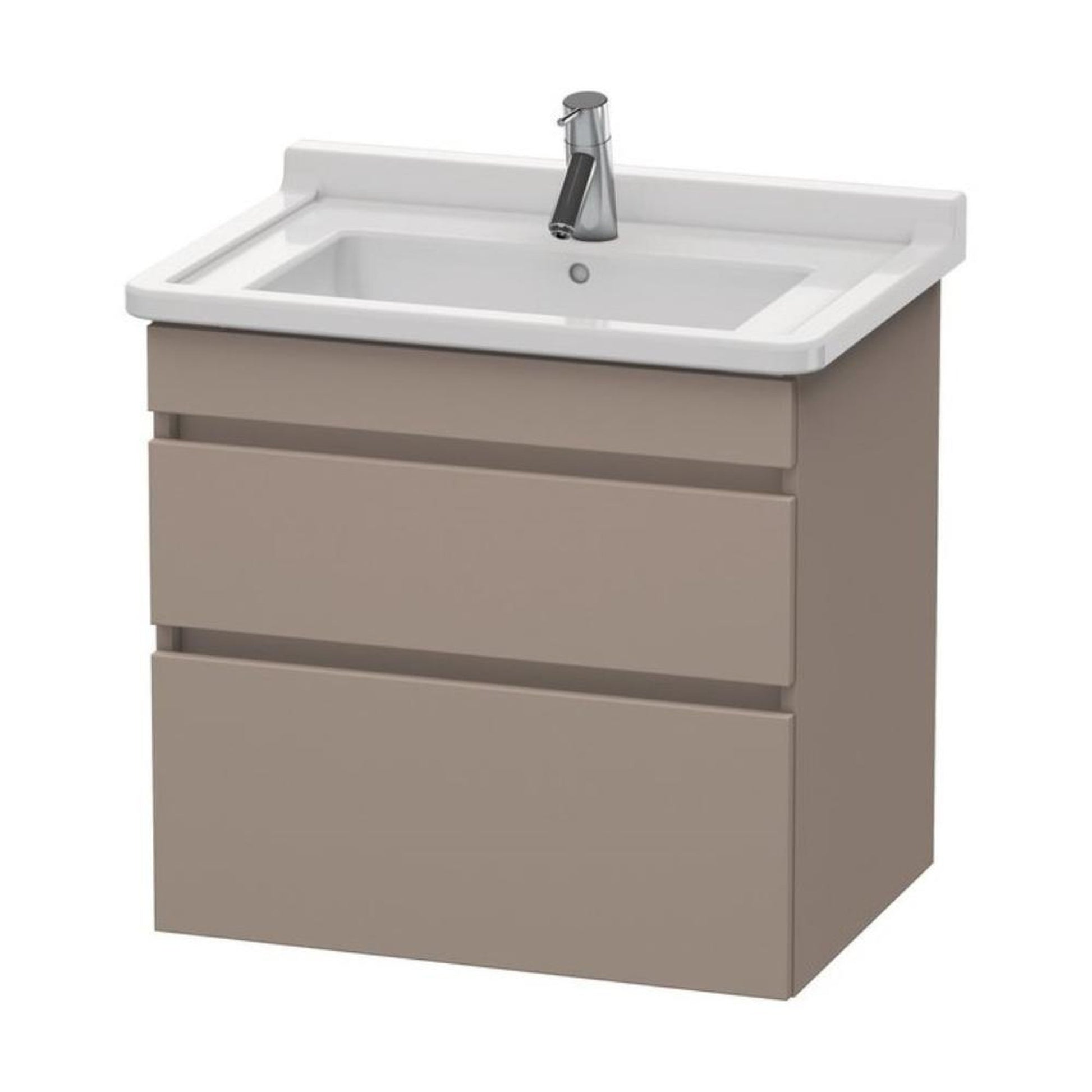 Duravit DuraStyle 26" x 24" x 18" Two Drawer Wall-Mount Vanity Unit in Basalt (DS648704343)