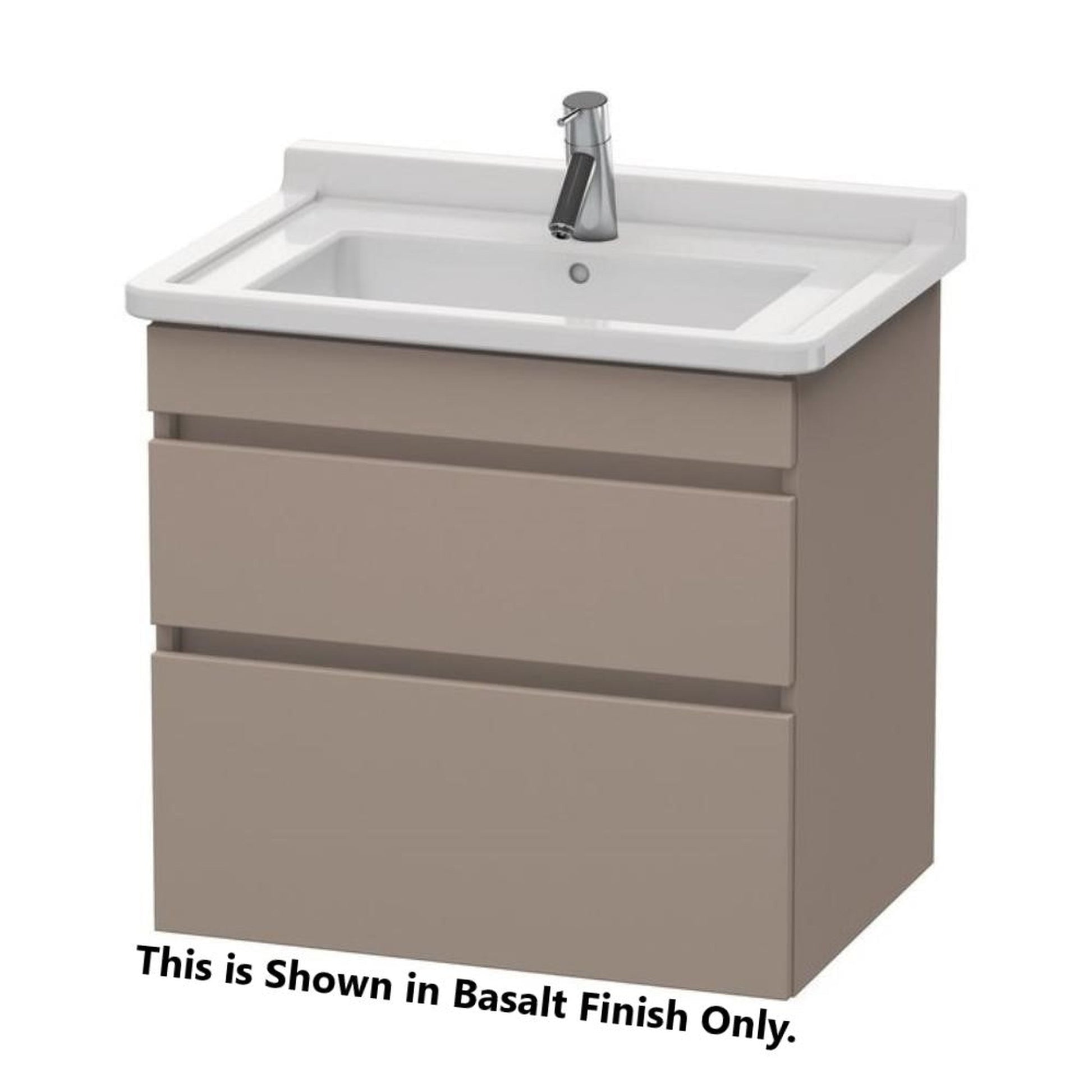 Duravit DuraStyle 26" x 24" x 18" Two Drawer Wall-Mount Vanity Unit in Basalt and White (DS648704318)