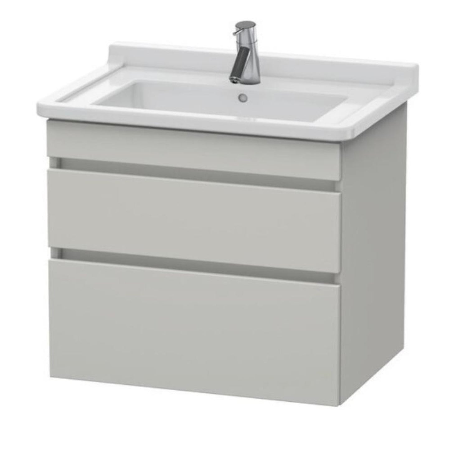 Duravit DuraStyle 26" x 24" x 18" Two Drawer Wall-Mount Vanity Unit in Concrete Grey Matt (DS648700707)