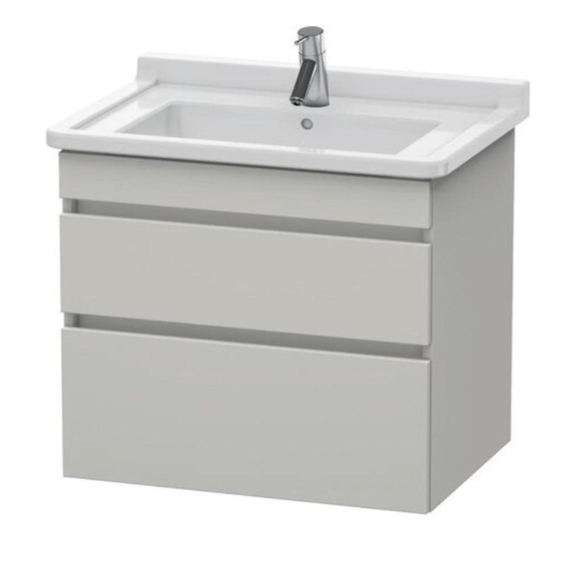 Duravit DuraStyle 26" x 24" x 18" Two Drawer Wall-Mount Vanity Unit in Concrete Grey Matt (DS648700707)