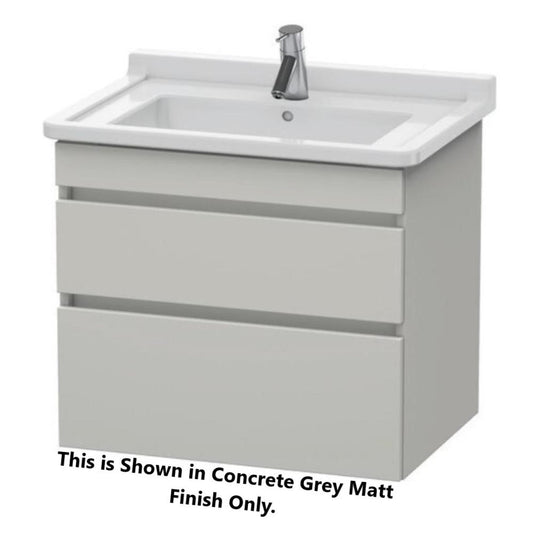 Duravit DuraStyle 26" x 24" x 18" Two Drawer Wall-Mount Vanity Unit in Concrete Grey Matt and White (DS648700718)