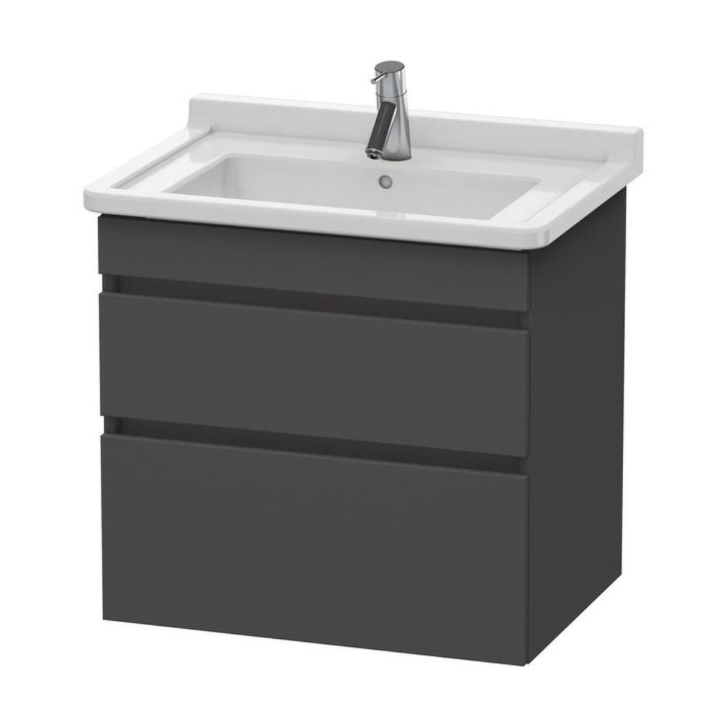 Duravit DuraStyle 26" x 24" x 18" Two Drawer Wall-Mount Vanity Unit in Graphite (DS648704949)