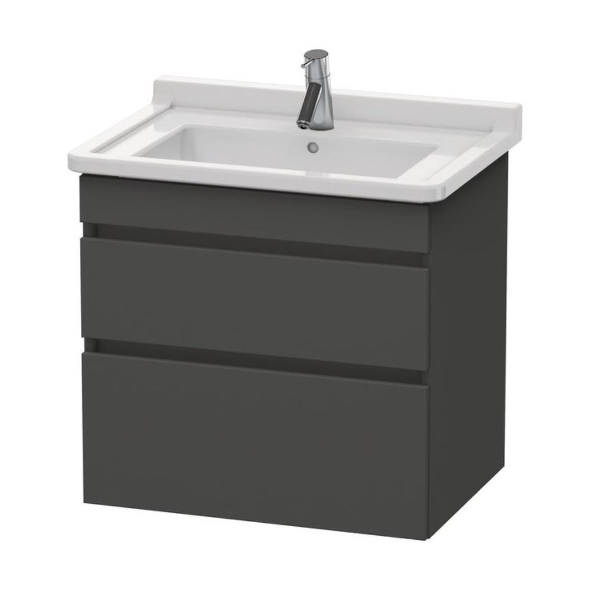 Duravit DuraStyle 26" x 24" x 18" Two Drawer Wall-Mount Vanity Unit in Graphite (DS648704949)