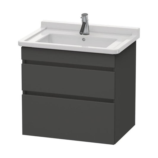 Duravit DuraStyle 26" x 24" x 18" Two Drawer Wall-Mount Vanity Unit in Graphite (DS648704949)