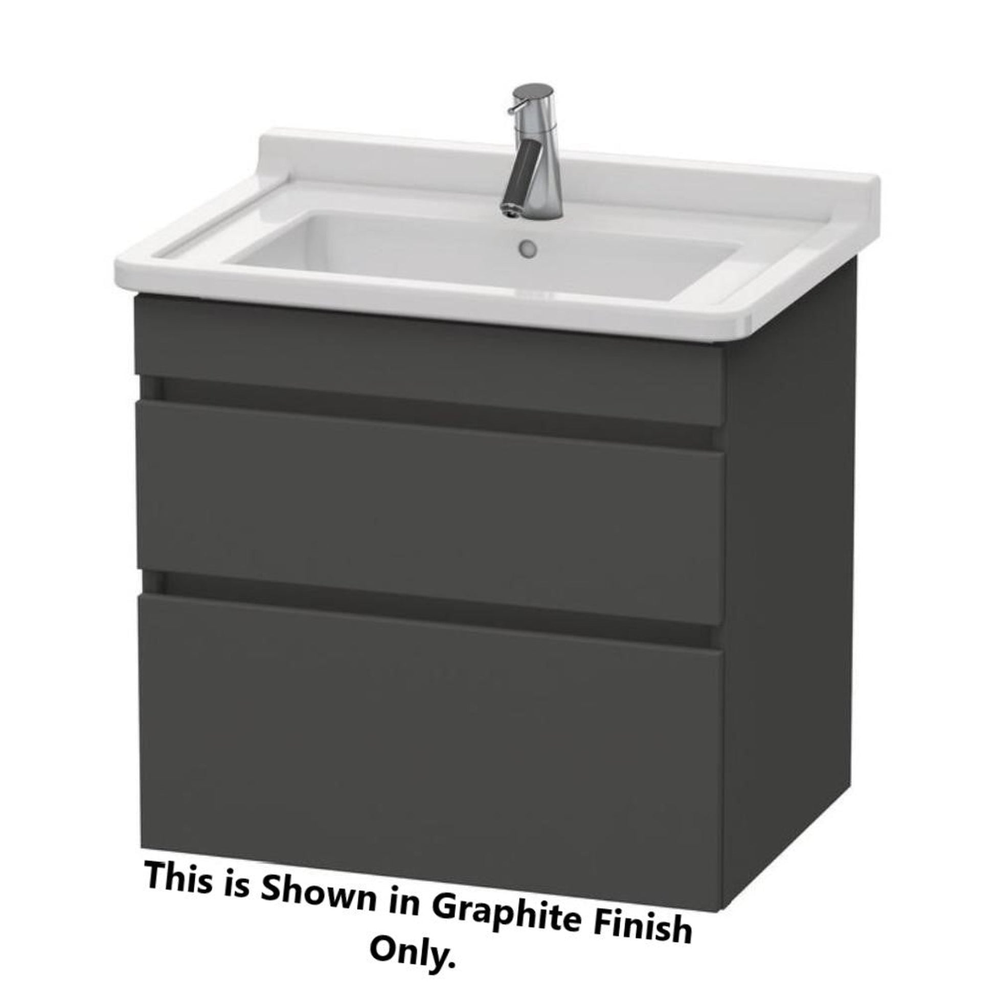 Duravit DuraStyle 26" x 24" x 18" Two Drawer Wall-Mount Vanity Unit in Graphite and Basalt (DS648704943)
