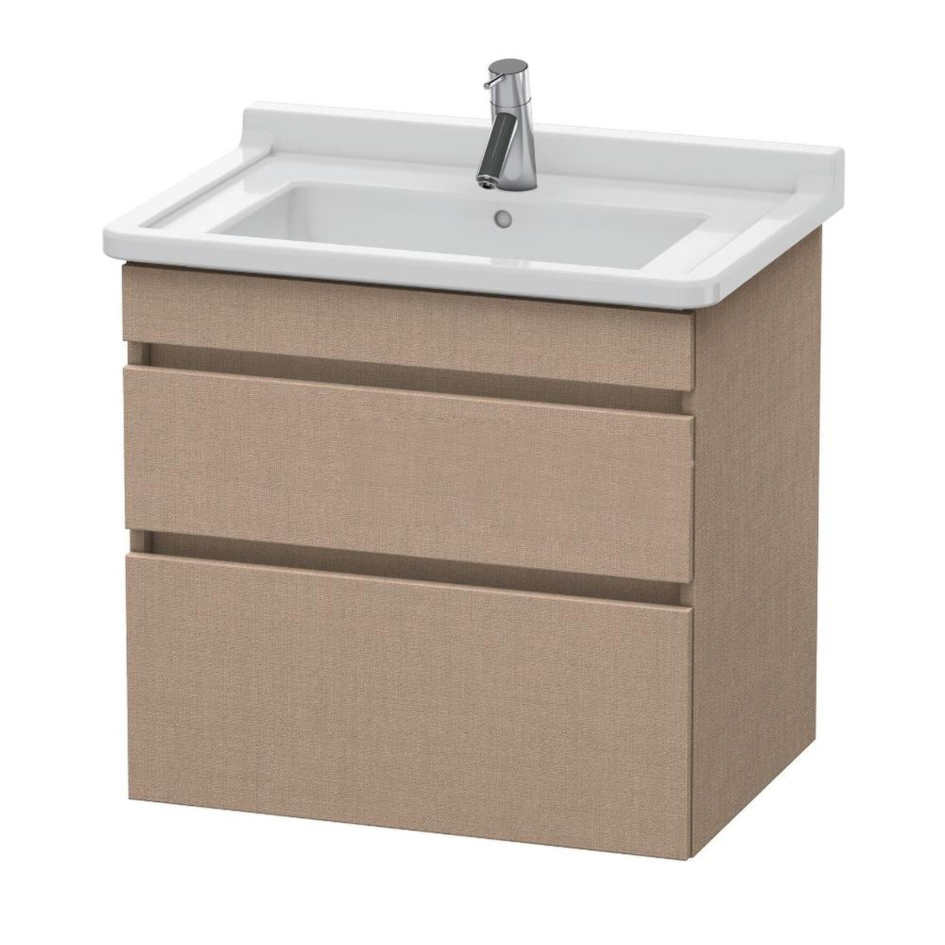 Duravit DuraStyle 26" x 24" x 18" Two Drawer Wall-Mount Vanity Unit in Linen (DS648707575)