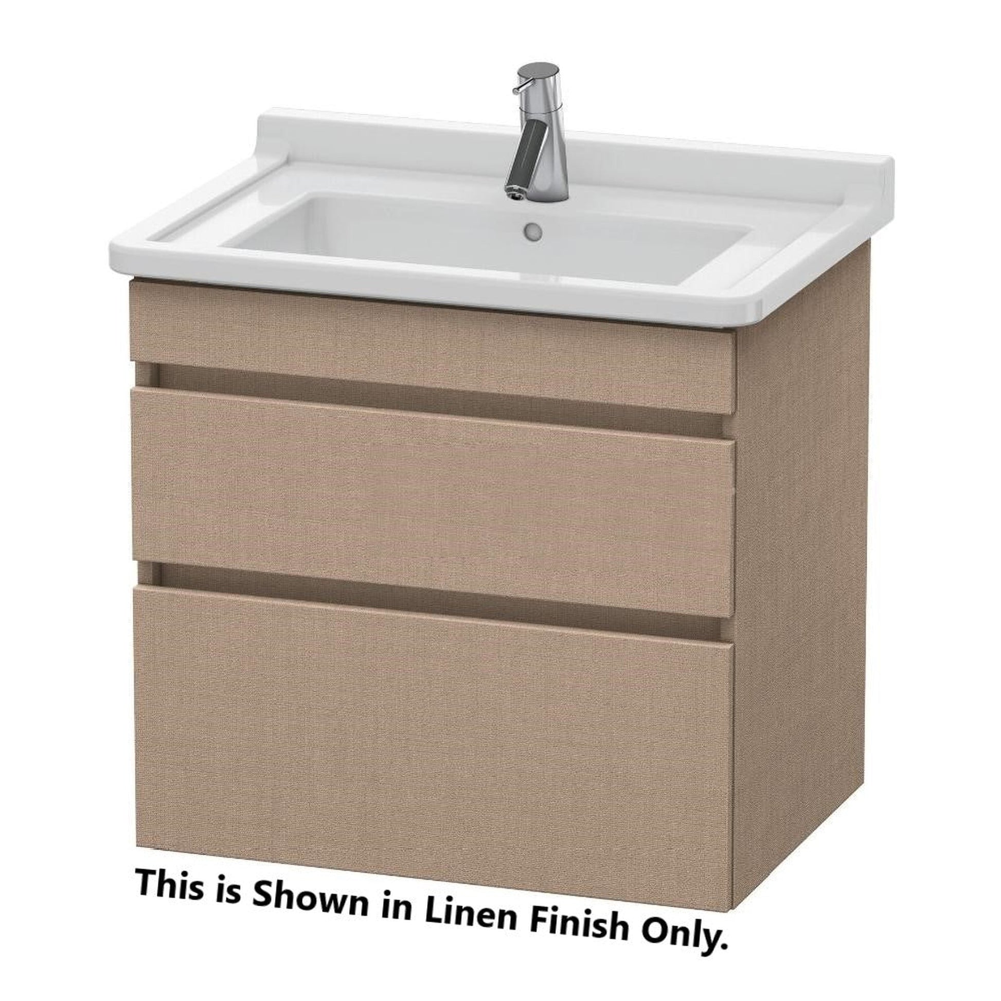 Duravit DuraStyle 26" x 24" x 18" Two Drawer Wall-Mount Vanity Unit in Linen and White (DS648707518)