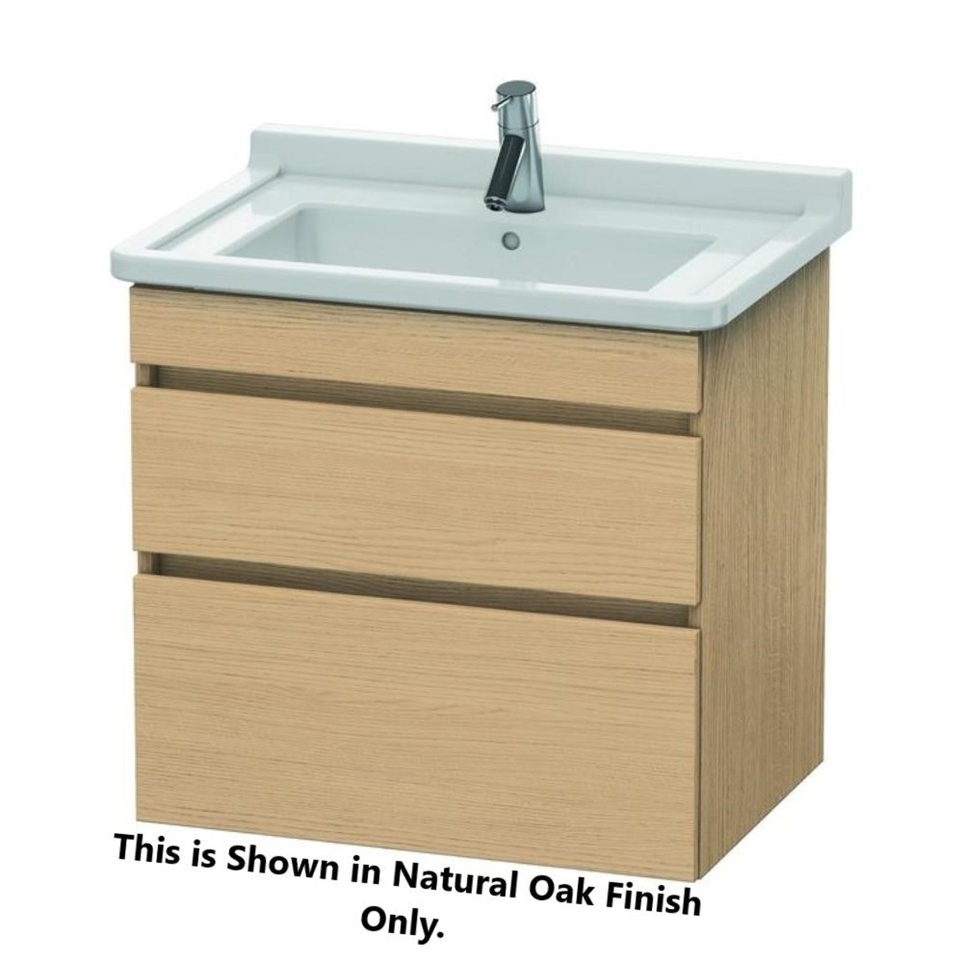 Duravit DuraStyle 26" x 24" x 18" Two Drawer Wall-Mount Vanity Unit in Natural Oak and Basalt (DS648703043)