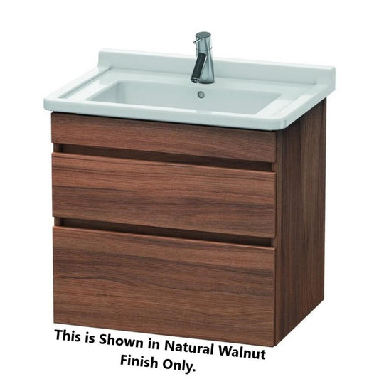 Duravit DuraStyle 26" x 24" x 18" Two Drawer Wall-Mount Vanity Unit in Natural Walnut and Basalt (DS648707943)