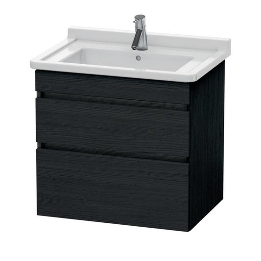 Duravit DuraStyle 26" x 24" x 18" Two Drawer Wall-Mount Vanity Unit in Oak Black (DS648701616)