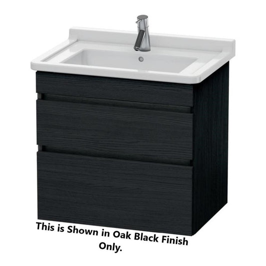 Duravit DuraStyle 26" x 24" x 18" Two Drawer Wall-Mount Vanity Unit in Oak Black and Basalt (DS648701643)