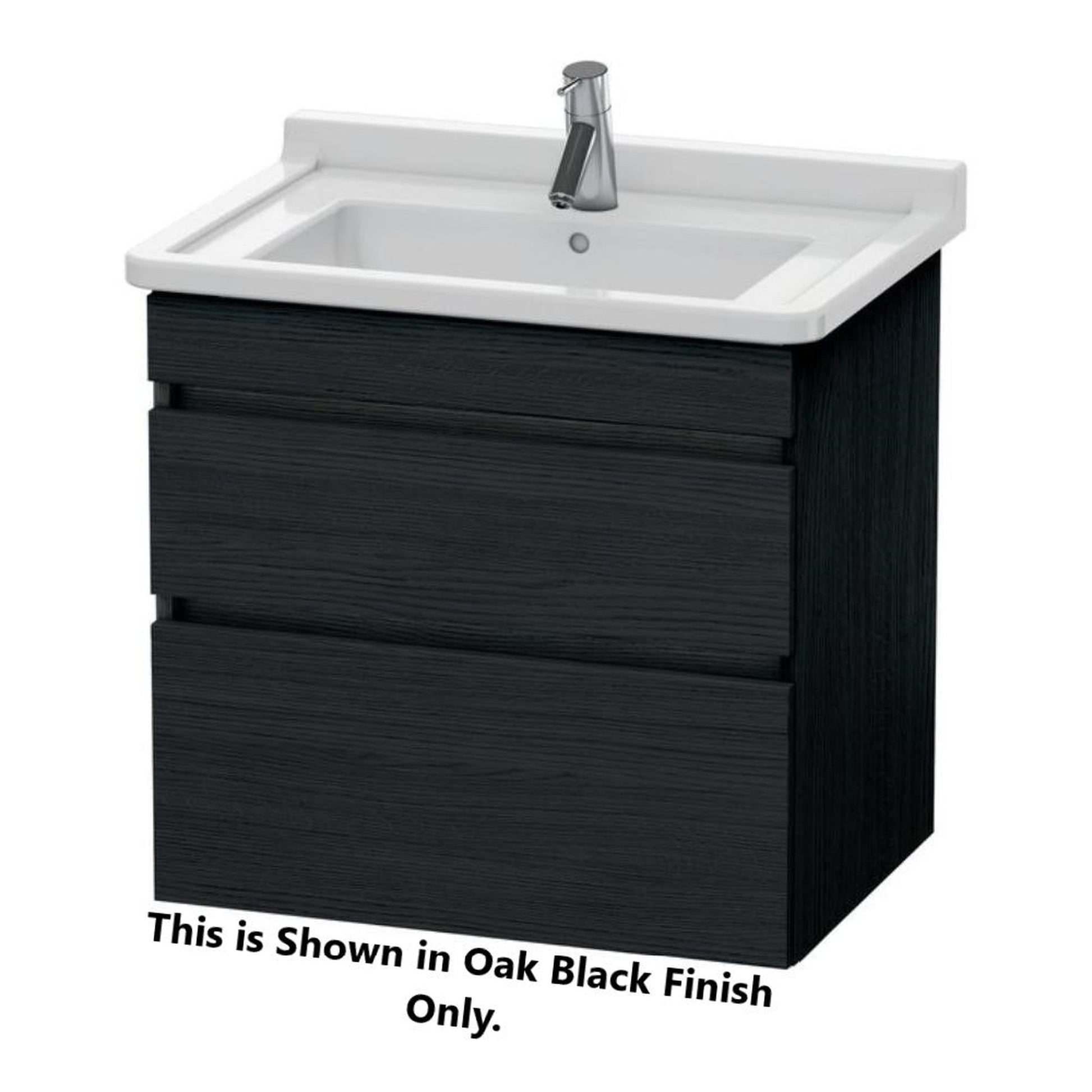 Duravit DuraStyle 26" x 24" x 18" Two Drawer Wall-Mount Vanity Unit in Oak Black and White (DS648701618)