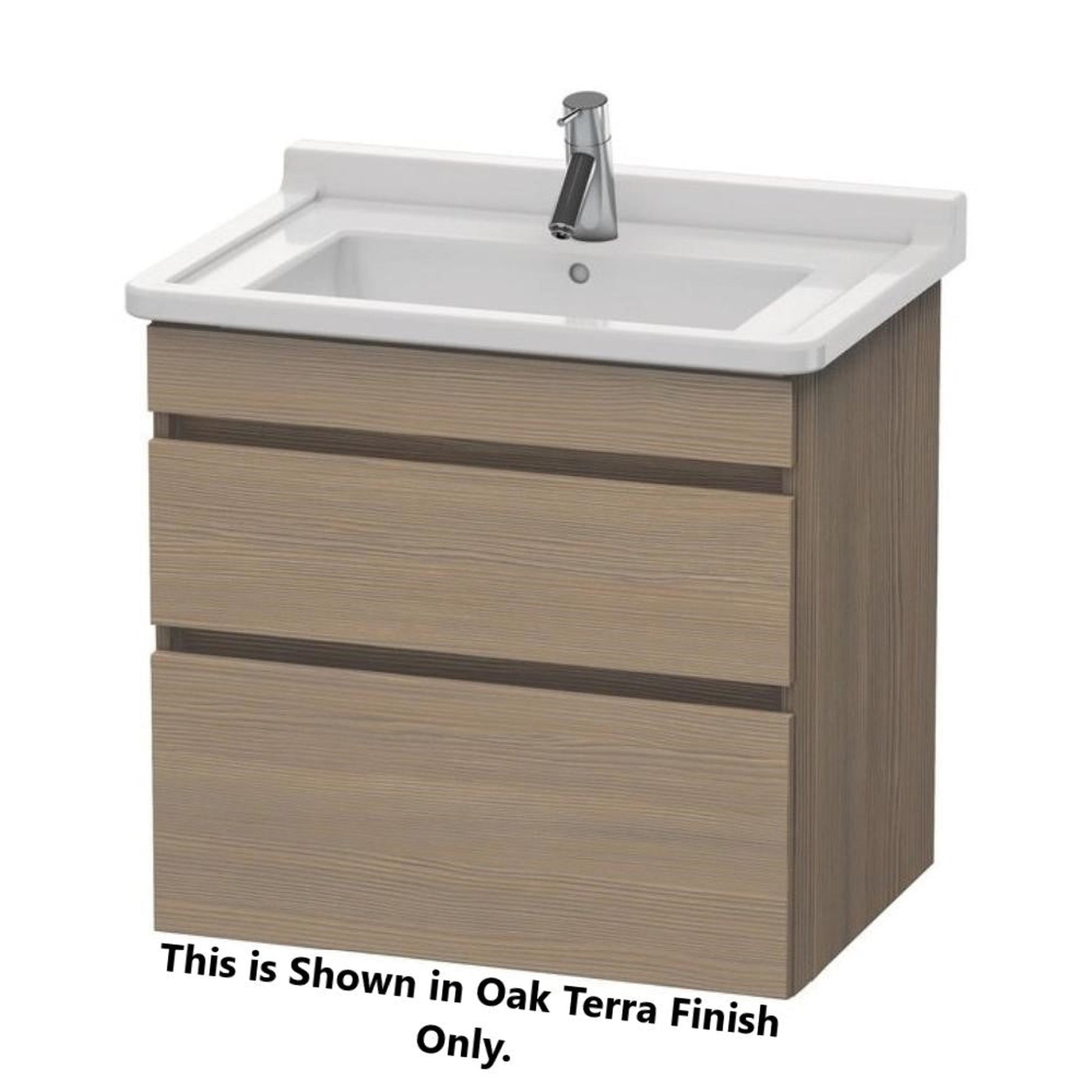 Duravit DuraStyle 26" x 24" x 18" Two Drawer Wall-Mount Vanity Unit in Oak Terra and White (DS648703518)