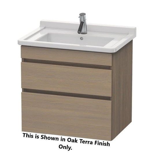 Duravit DuraStyle 26" x 24" x 18" Two Drawer Wall-Mount Vanity Unit in Oak Terra and White (DS648703518)