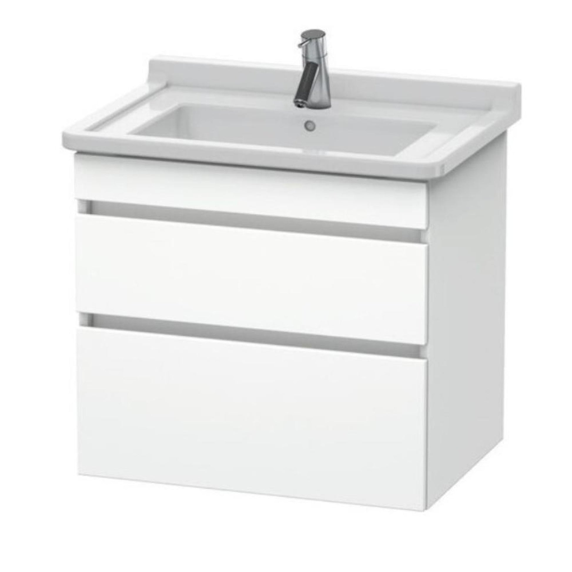 Duravit DuraStyle 26" x 24" x 18" Two Drawer Wall-Mount Vanity Unit in White Matt (DS648701818)