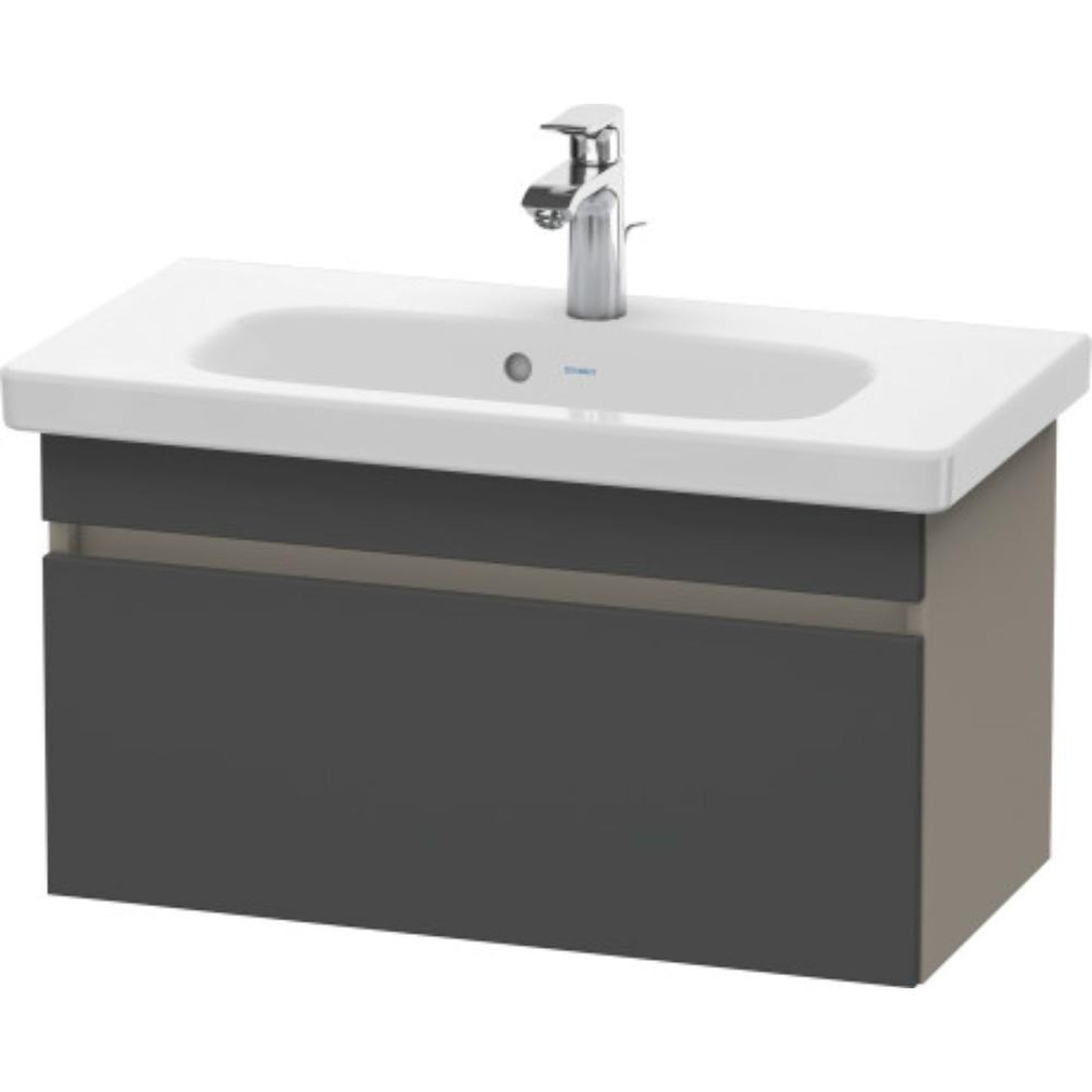 Duravit DuraStyle 29" x 16" x 14" One Drawer Wall-Mount Vanity Unit in Graphite and Basalt (DS639904943)