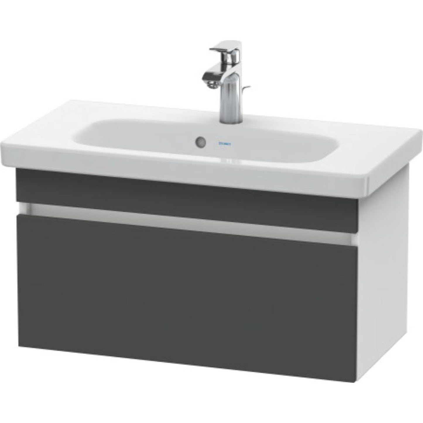 Duravit DuraStyle 29" x 16" x 14" One Drawer Wall-Mount Vanity Unit in Graphite and White (DS639904918)