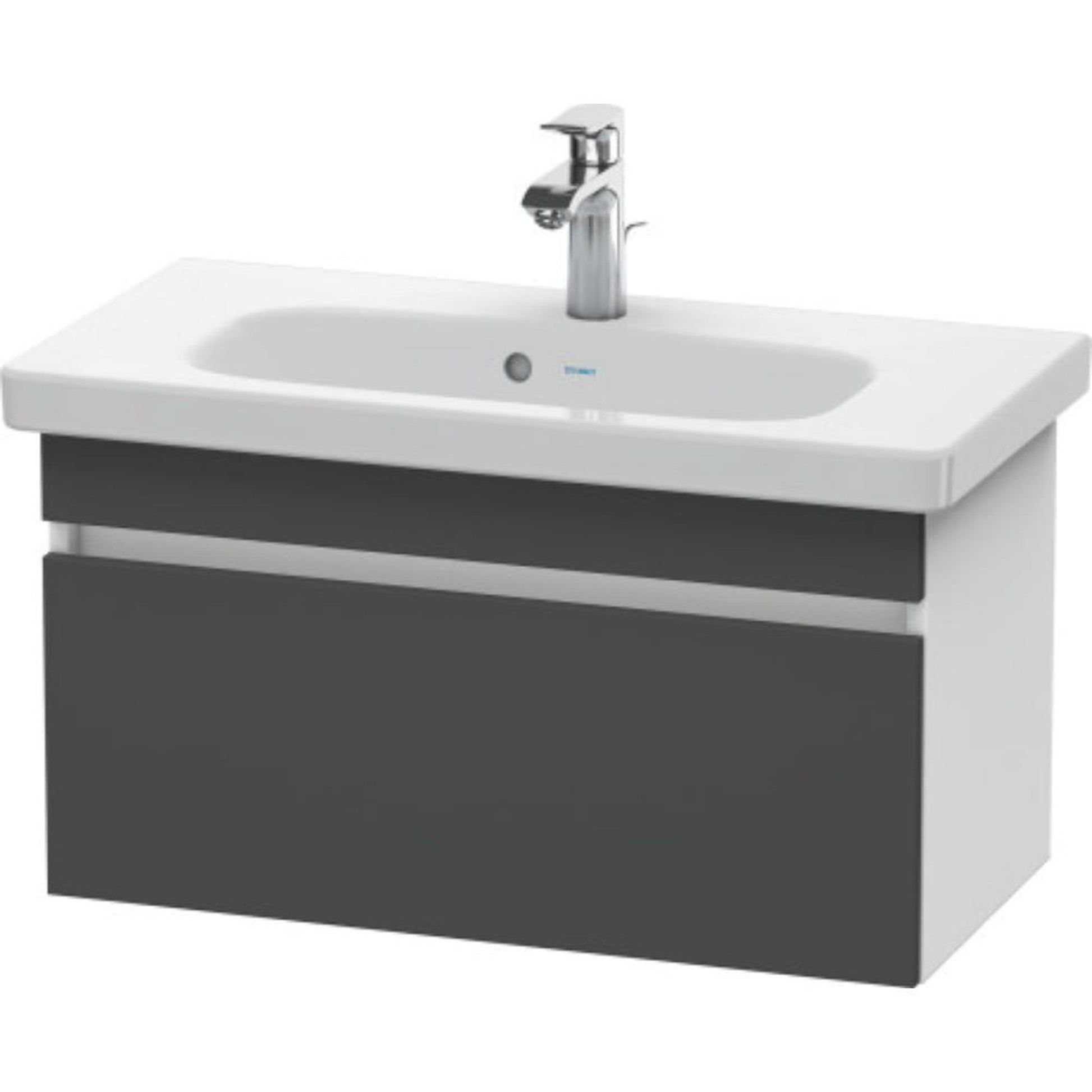Duravit DuraStyle 29" x 16" x 14" One Drawer Wall-Mount Vanity Unit in Graphite and White (DS639904918)