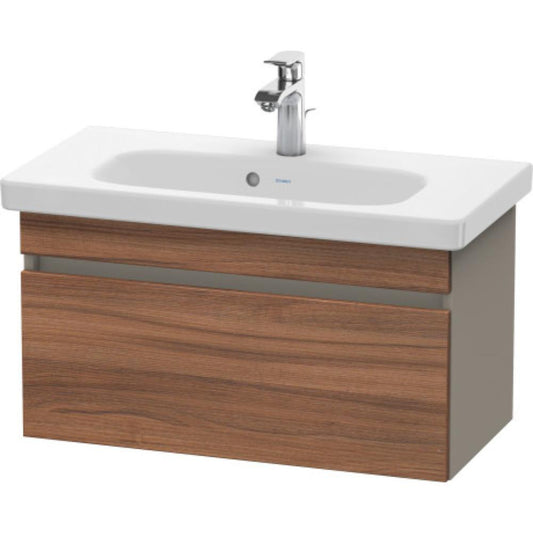 Duravit DuraStyle 29" x 16" x 14" One Drawer Wall-Mount Vanity Unit in Natural Walnut and Basalt (DS639907943)
