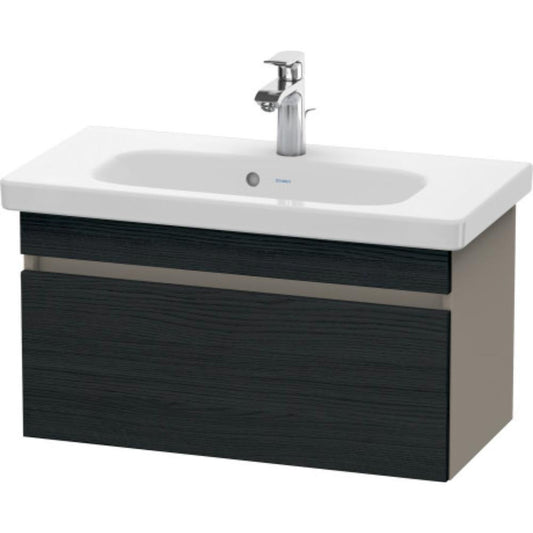 Duravit DuraStyle 29" x 16" x 14" One Drawer Wall-Mount Vanity Unit in Oak Black and Basalt (DS639901643)