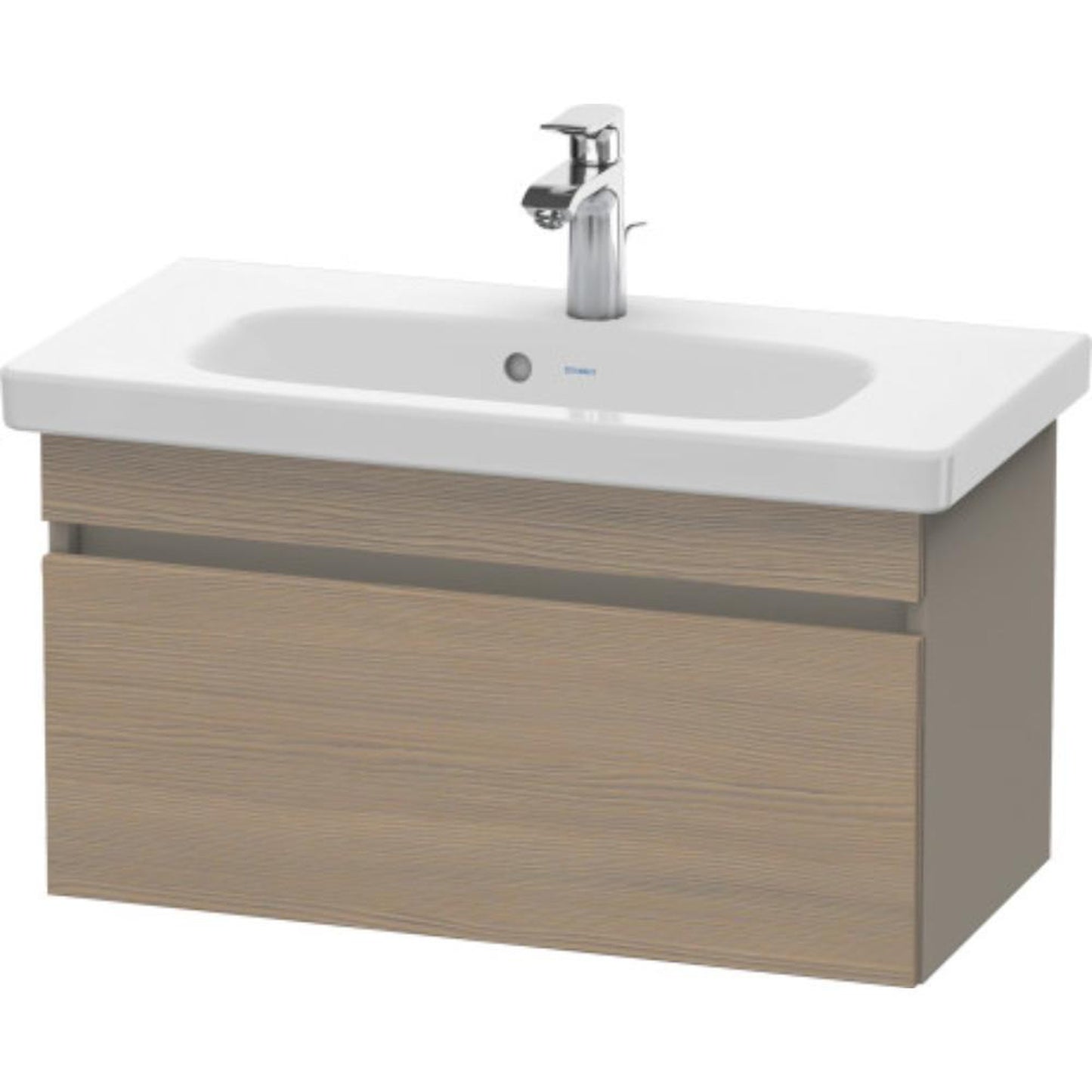 Duravit DuraStyle 29" x 16" x 14" One Drawer Wall-Mount Vanity Unit in Oak Terra and Basalt (DS639903543)
