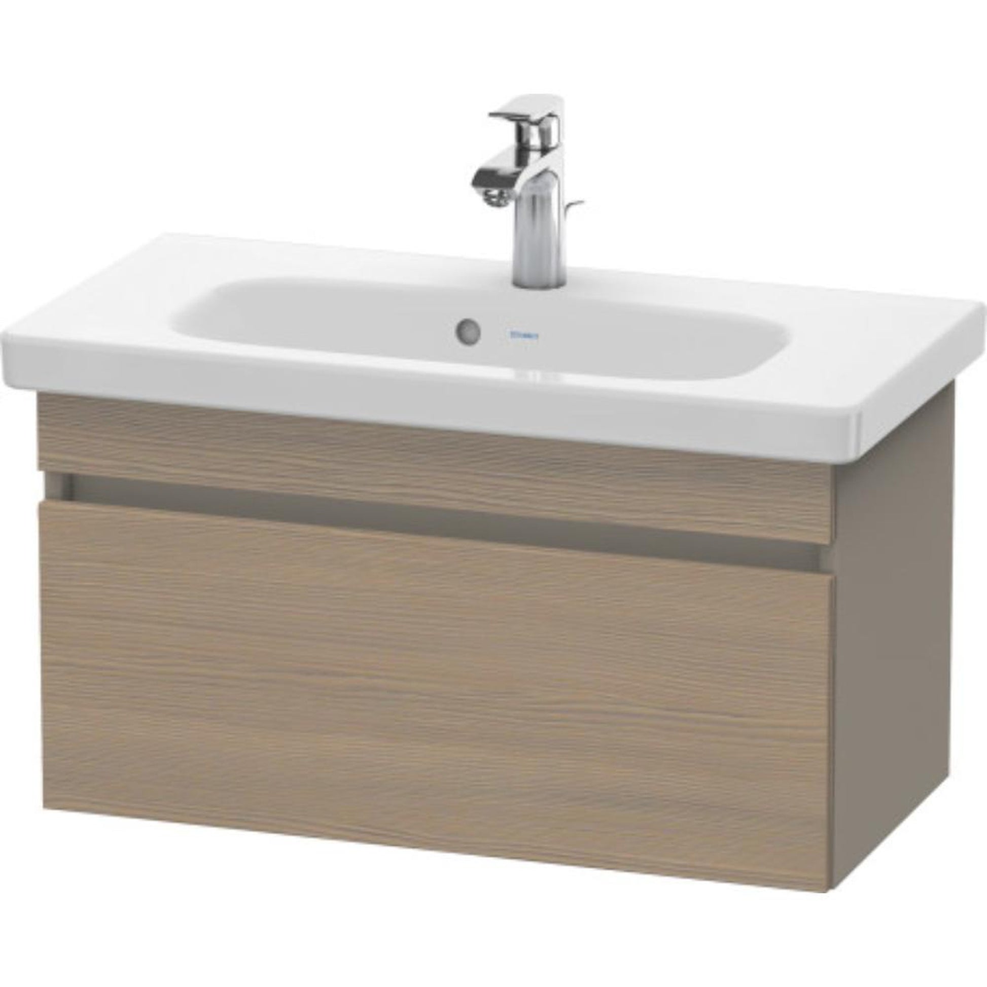 Duravit DuraStyle 29" x 16" x 14" One Drawer Wall-Mount Vanity Unit in Oak Terra and Basalt (DS639903543)