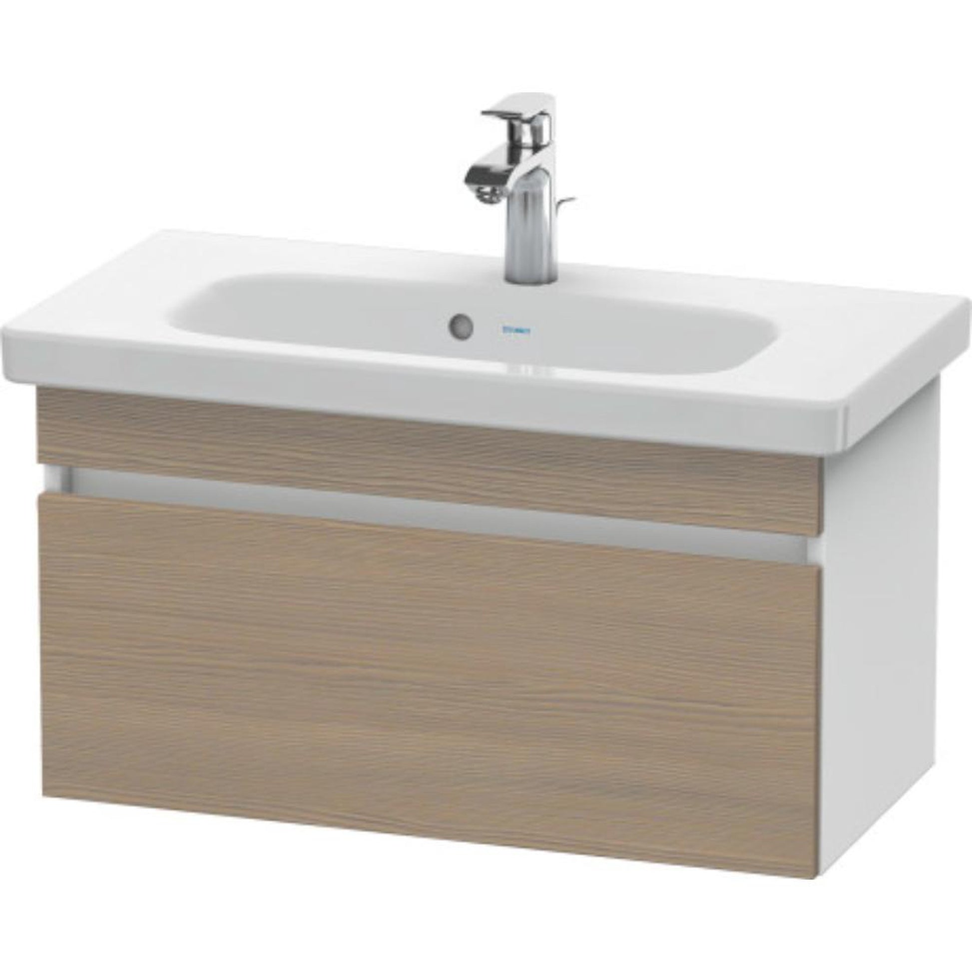 Duravit DuraStyle 29" x 16" x 14" One Drawer Wall-Mount Vanity Unit in Oak Terra and White (DS639903518)