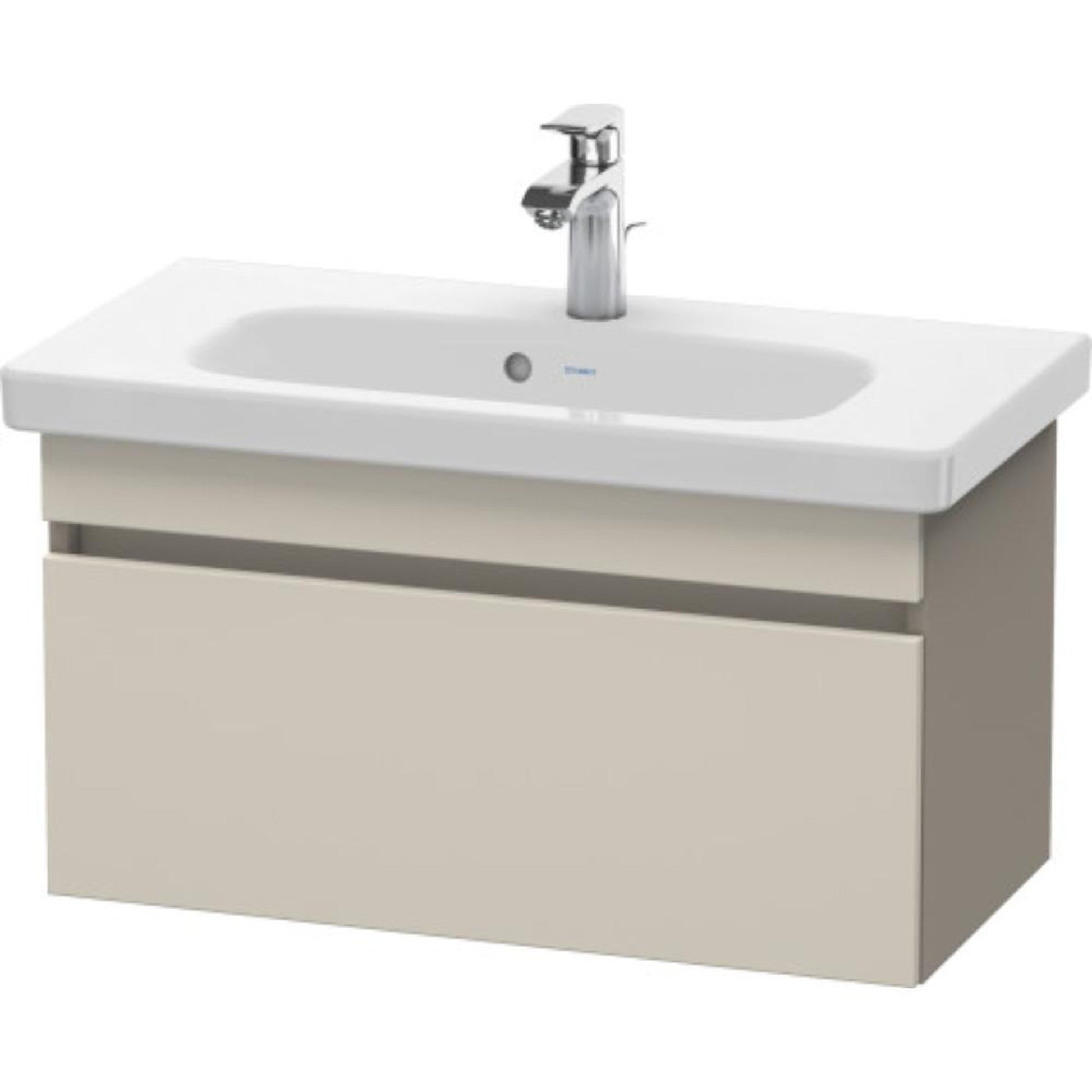 Duravit DuraStyle 29" x 16" x 14" One Drawer Wall-Mount Vanity Unit in Taupe and Basalt (DS639909143)