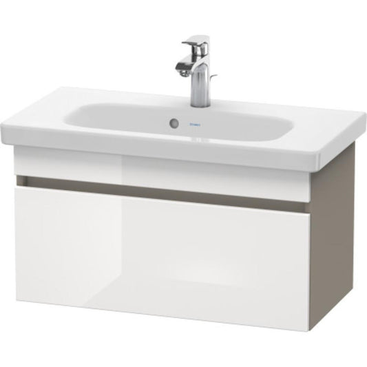 Duravit DuraStyle 29" x 16" x 14" One Drawer Wall-Mount Vanity Unit in White High Gloss and Basalt (DS639902243)