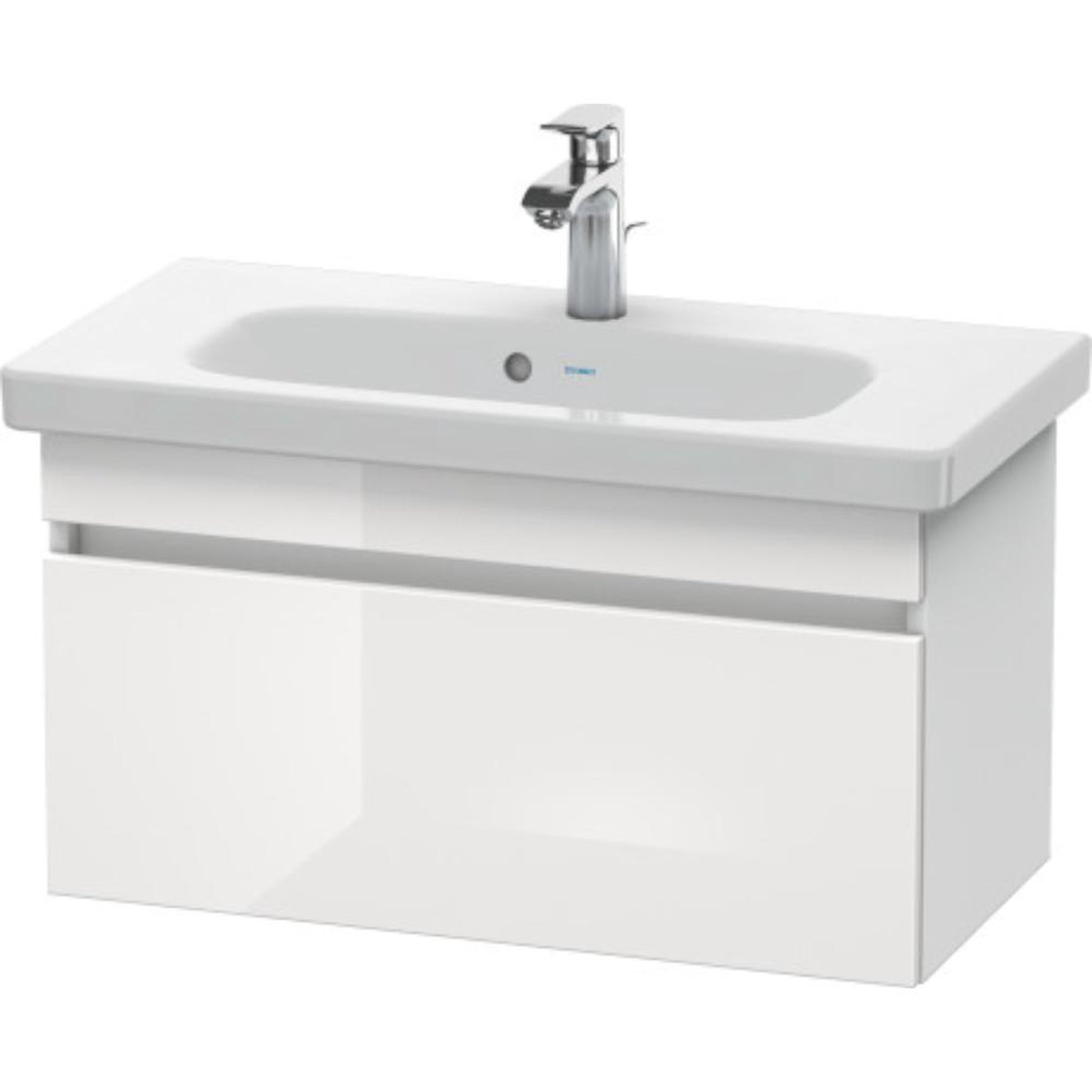 Duravit DuraStyle 29" x 16" x 14" One Drawer Wall-Mount Vanity Unit in White High Gloss and White Matt (DS639902218)