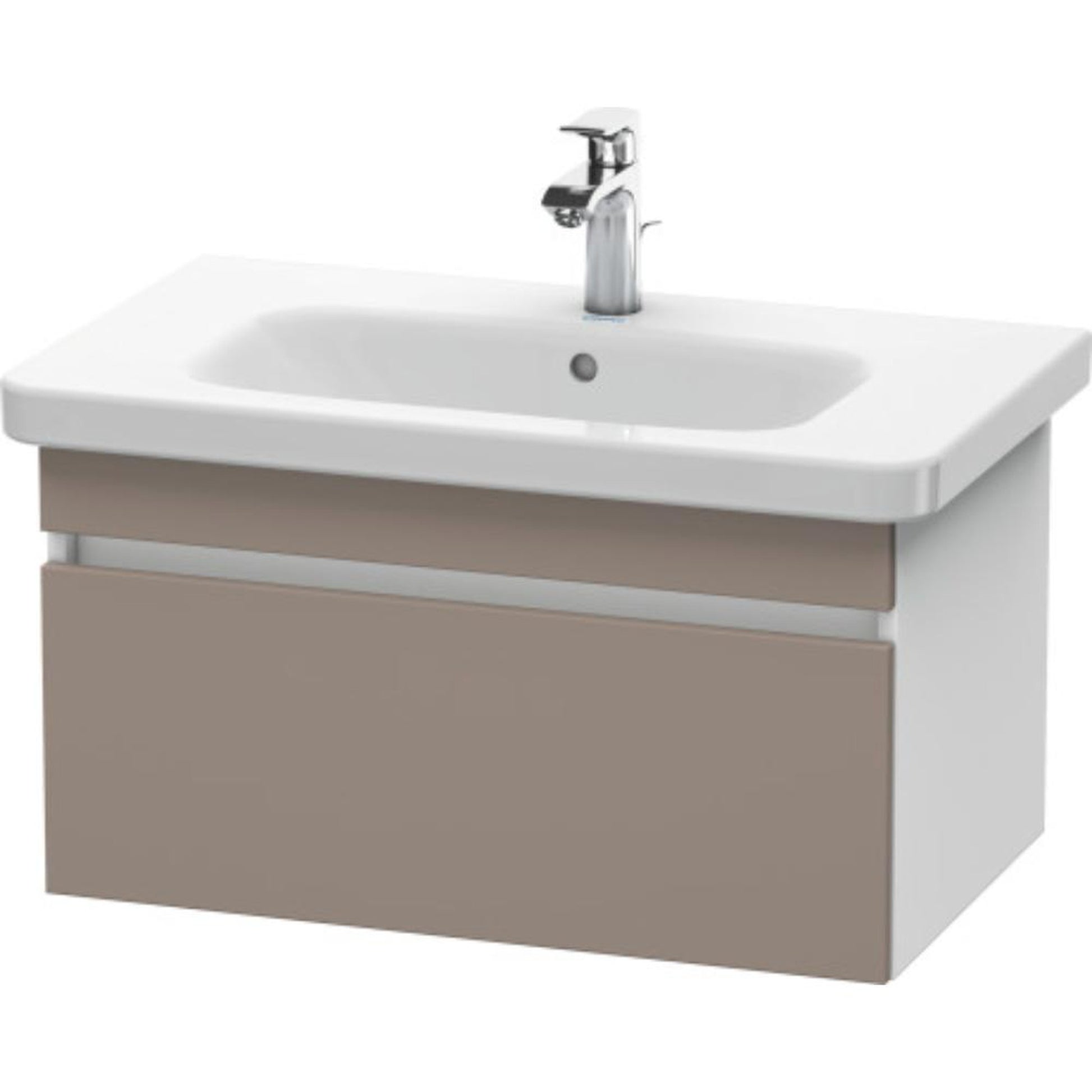 Duravit DuraStyle 29" x 16" x 18" One Drawer Wall-Mount Vanity Unit in Basalt and White (DS638104318)