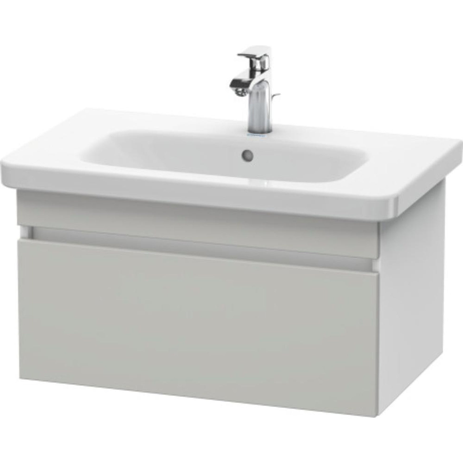 Duravit DuraStyle 29" x 16" x 18" One Drawer Wall-Mount Vanity Unit in Concrete Grey Matt and White (DS638100718)