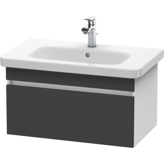 Duravit DuraStyle 29" x 16" x 18" One Drawer Wall-Mount Vanity Unit in Graphite and White (DS638104918)