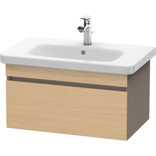 Duravit DuraStyle 29" x 16" x 18" One Drawer Wall-Mount Vanity Unit in Natural Oak and Basalt (DS638103043)