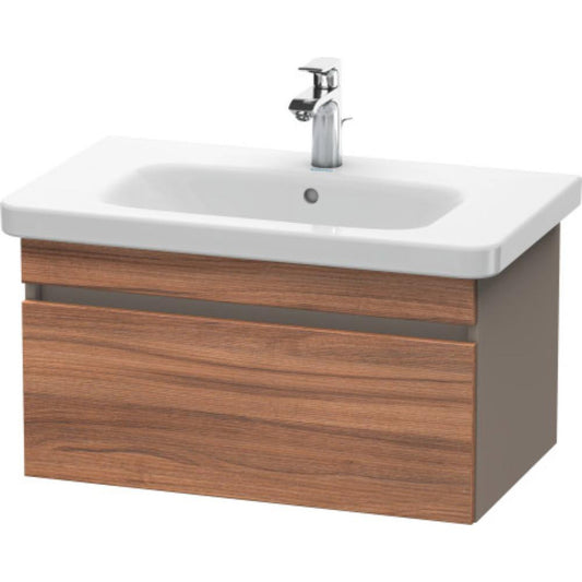 Duravit DuraStyle 29" x 16" x 18" One Drawer Wall-Mount Vanity Unit in Natural Walnut and Basalt (DS638107943)