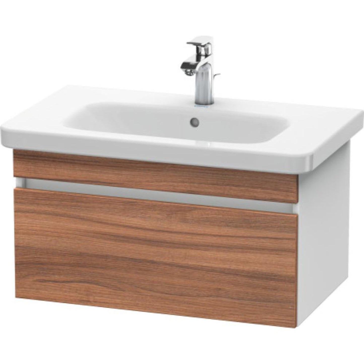 Duravit DuraStyle 29" x 16" x 18" One Drawer Wall-Mount Vanity Unit in Natural Walnut and White (DS638107918)