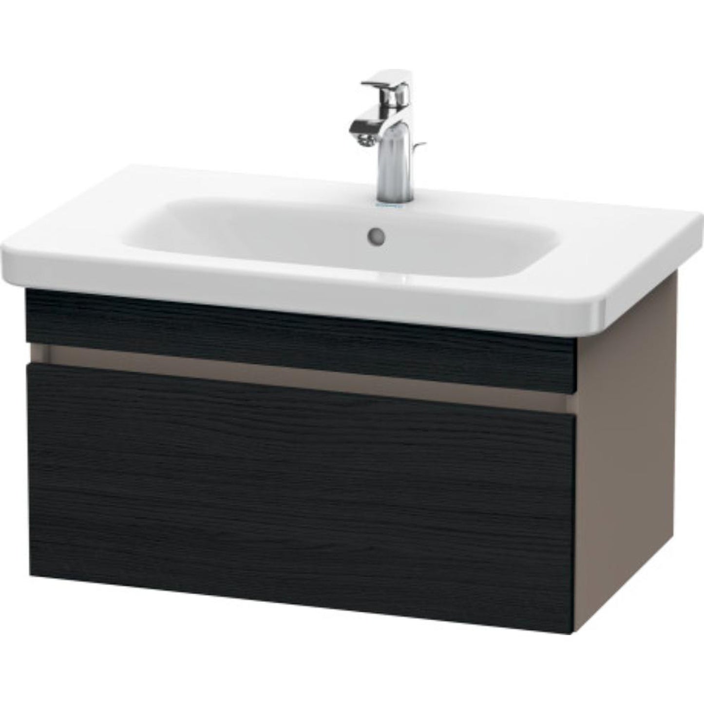Duravit DuraStyle 29" x 16" x 18" One Drawer Wall-Mount Vanity Unit in Oak Black and Basalt (DS638101643)