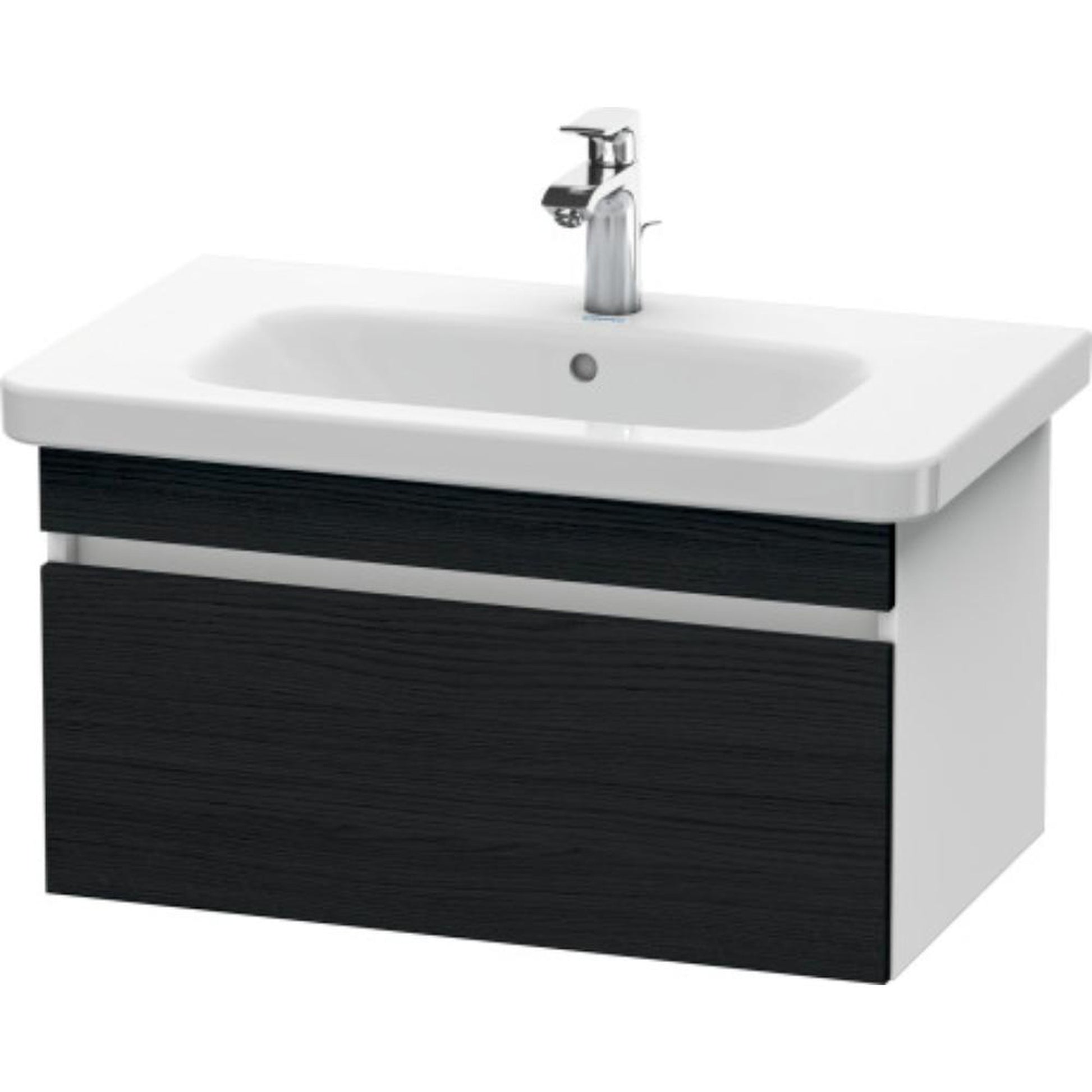 Duravit DuraStyle 29" x 16" x 18" One Drawer Wall-Mount Vanity Unit in Oak Black and White (DS638101618)